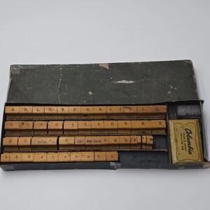 Columbia Sign And Chart Stamp Set And Ink Pad Vintage Complete Letters/numbers